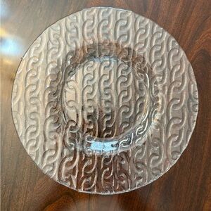 4 Glass Plates embossed chain link